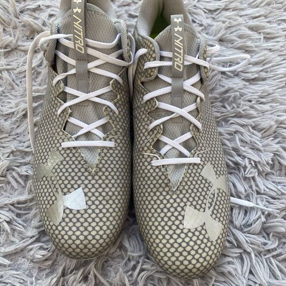 Under Armour UA Nitro Low MC Football Cleats Men’s Size 16 Silver Pre Owned - Picture 12 of 16